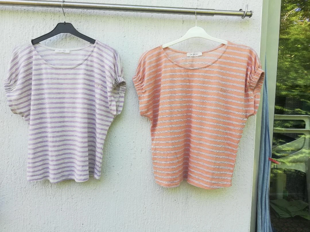 Lote de 2 camisetas ligeras y a rayas etiqueta T.L (imperfecciones) – photo 2